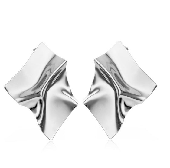 Abstract Gold & Silver Earrings