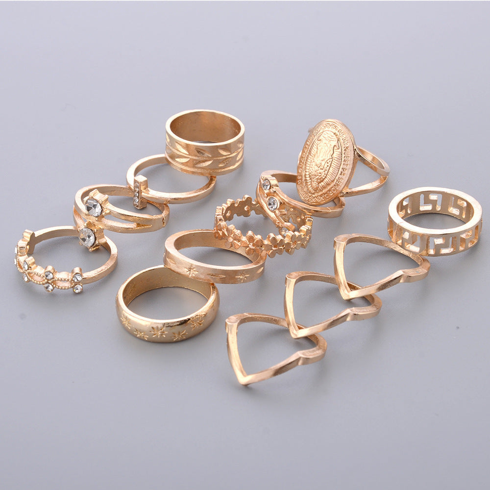Golden 13pc Ring Set