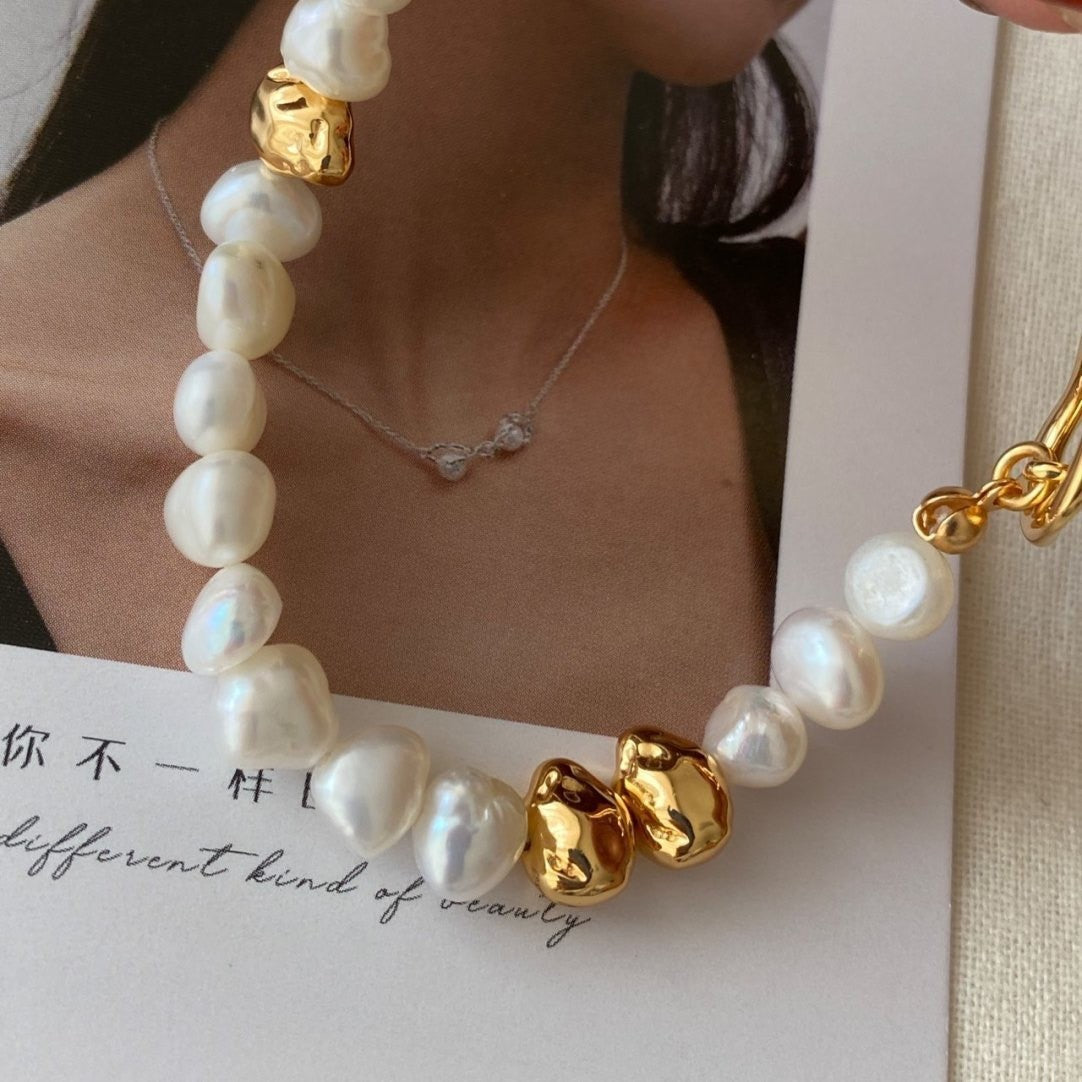 Gold & White Bracelet