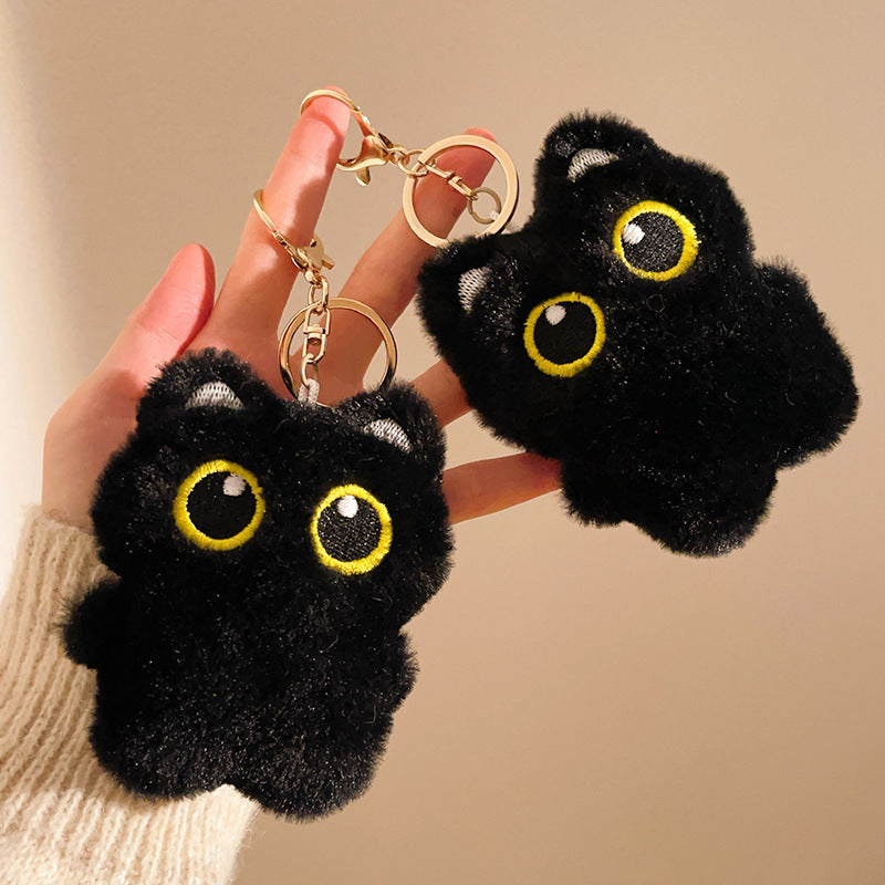 Black Cat Plush Keychain
