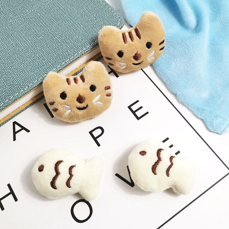 Cats & Fish Plush Brooch
