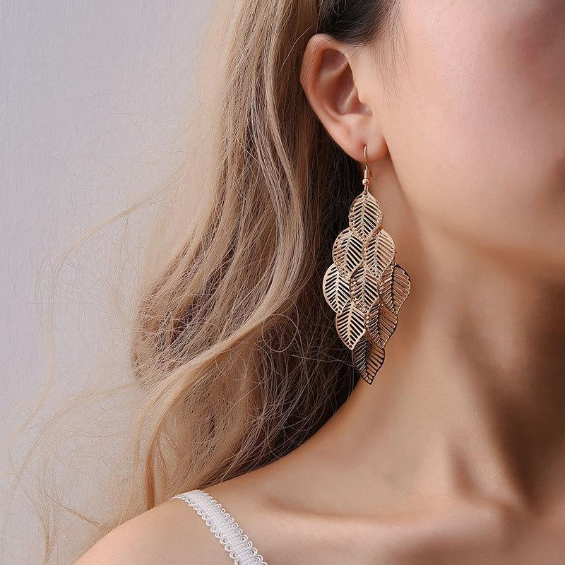 Leaf Gold & Silver Earrings