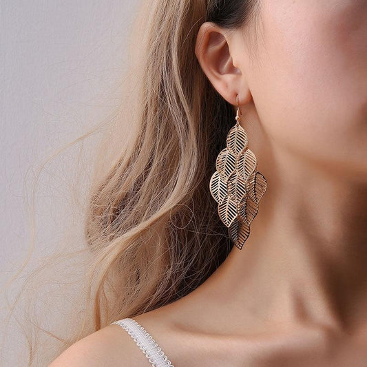 Leaf Gold & Silver Earrings