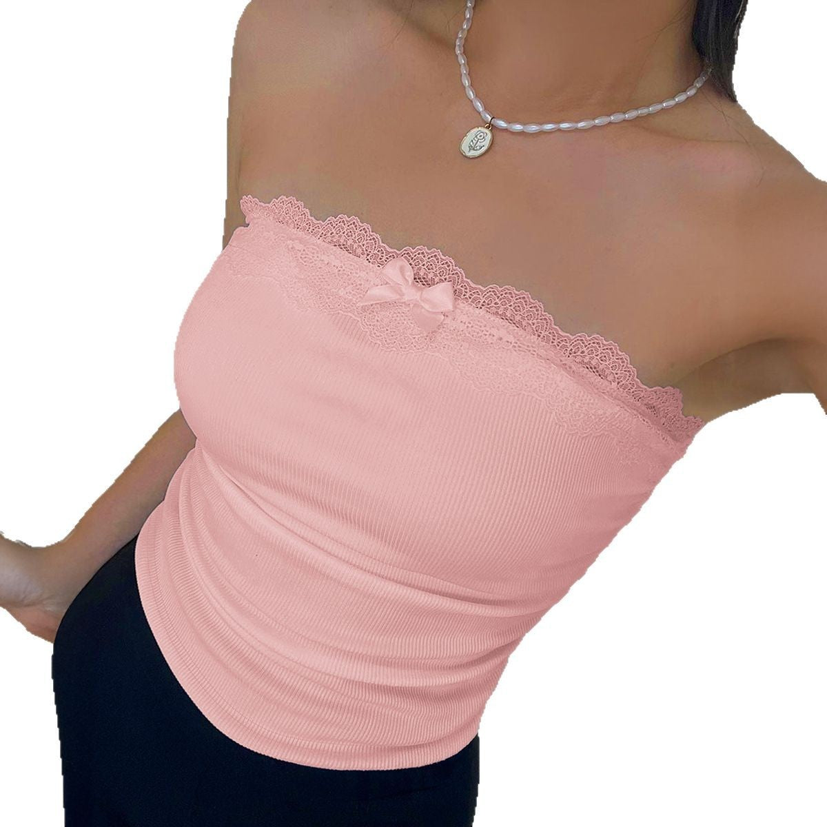 Lace Bow Tube Top