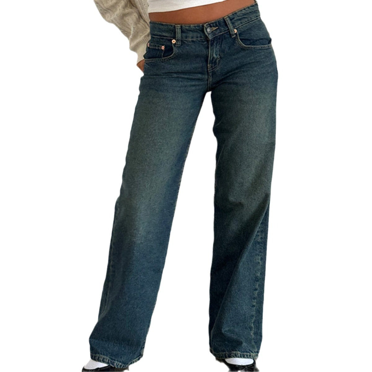 Washed Out Straight Jeans
