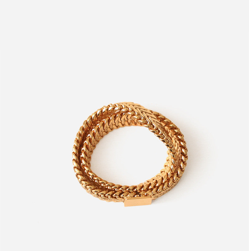 Cross Over Gold & Silver Ring