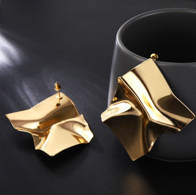Abstract Gold & Silver Earrings