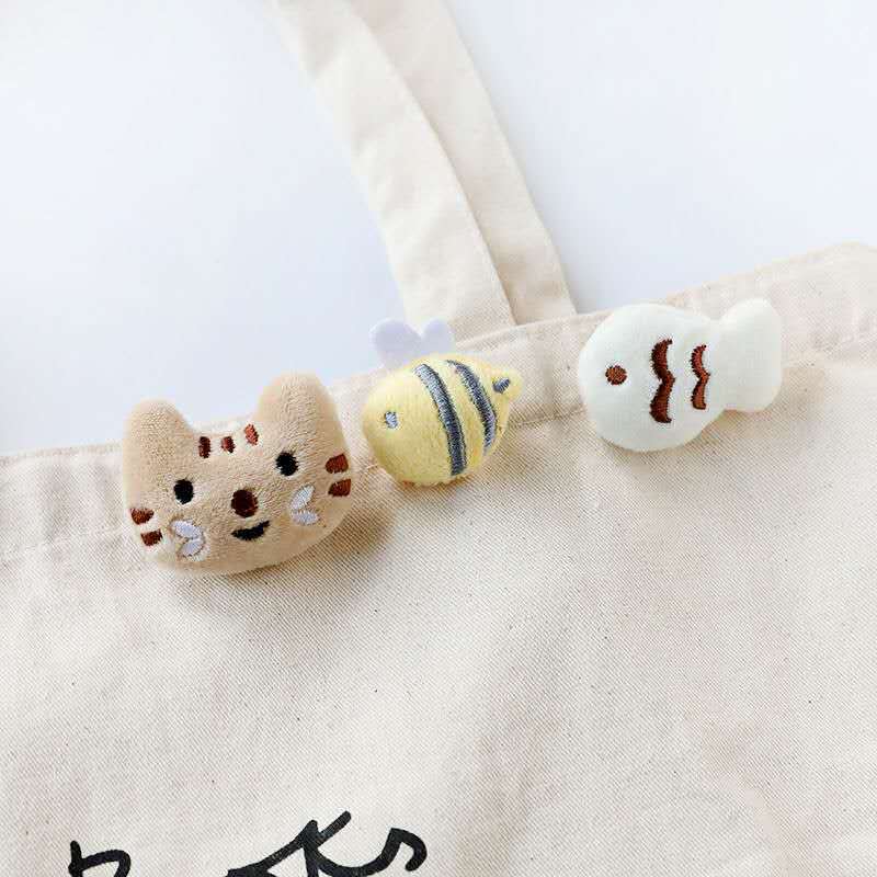 Cats & Fish Plush Brooch