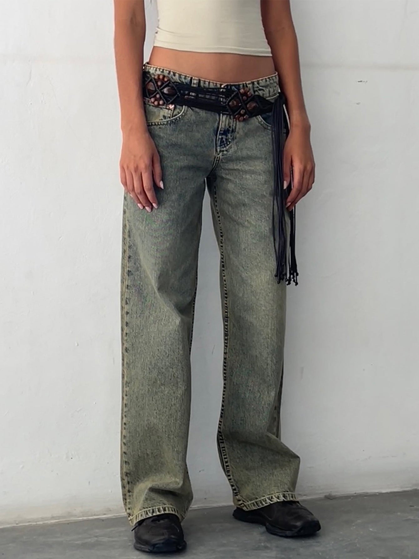 Washed Out Straight Jeans