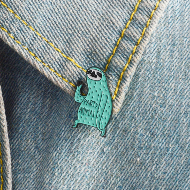 Turquoise Sloth Brooch
