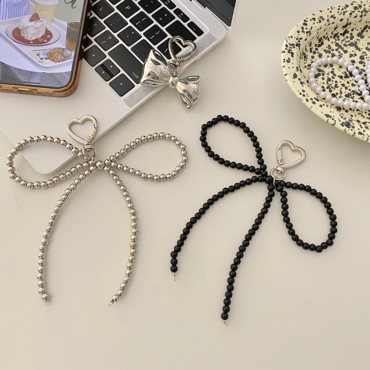 Beaded Bow Keychain