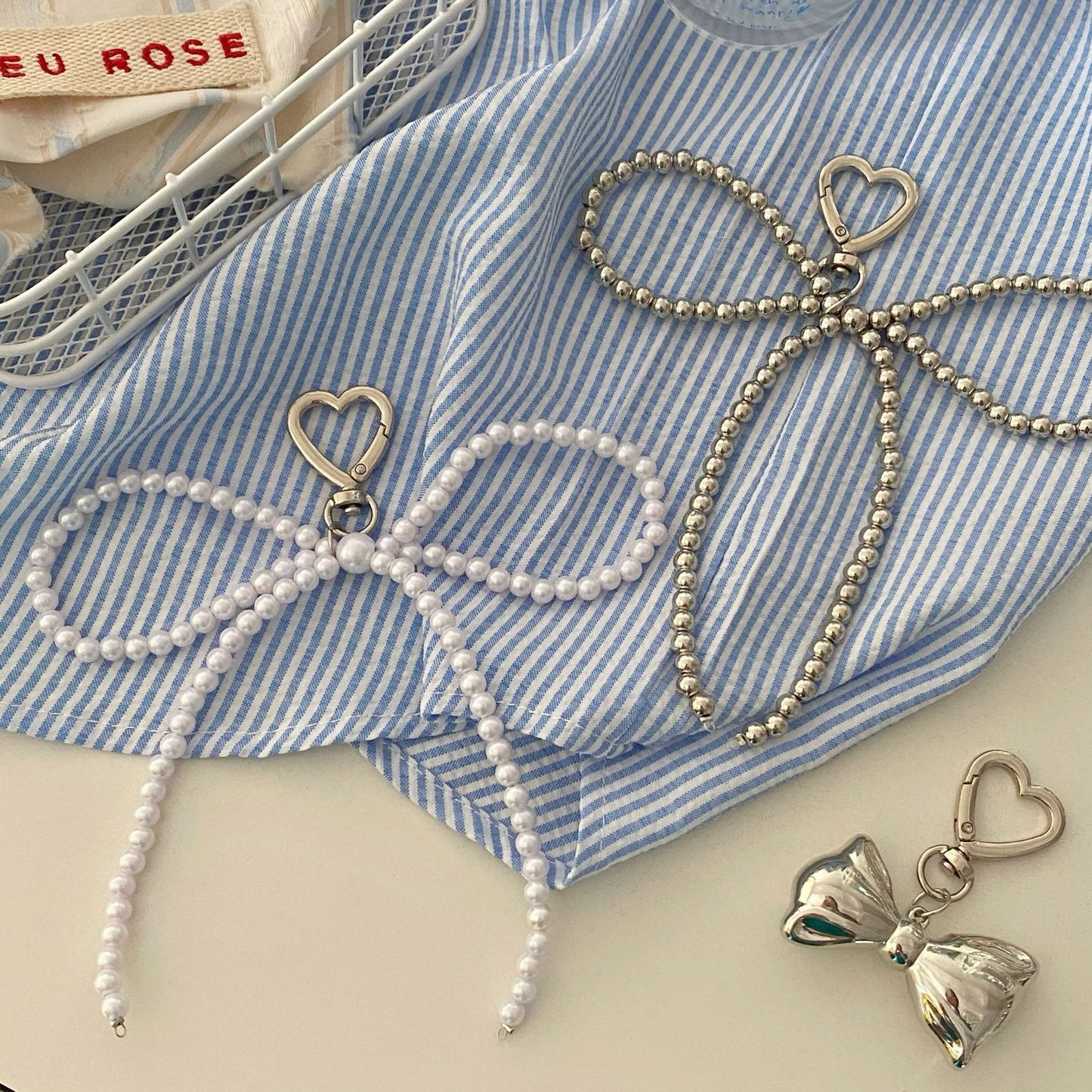 Beaded Bow Keychain
