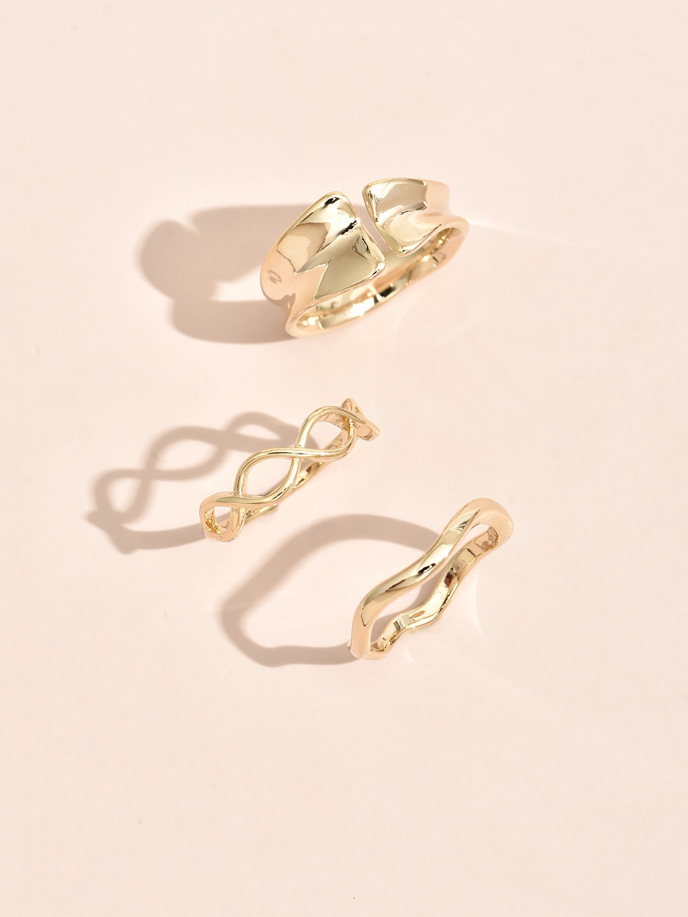 Golden 3pc Ring Set