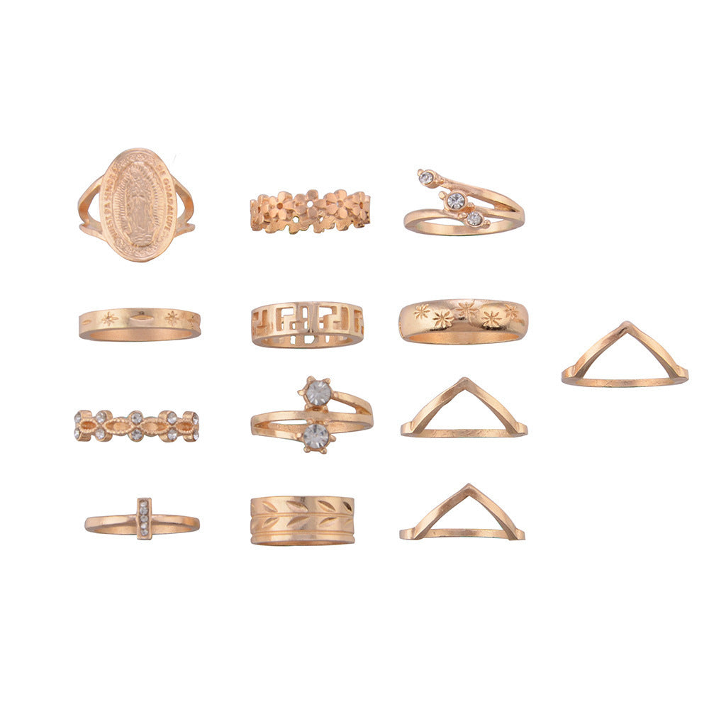 Golden 13pc Ring Set