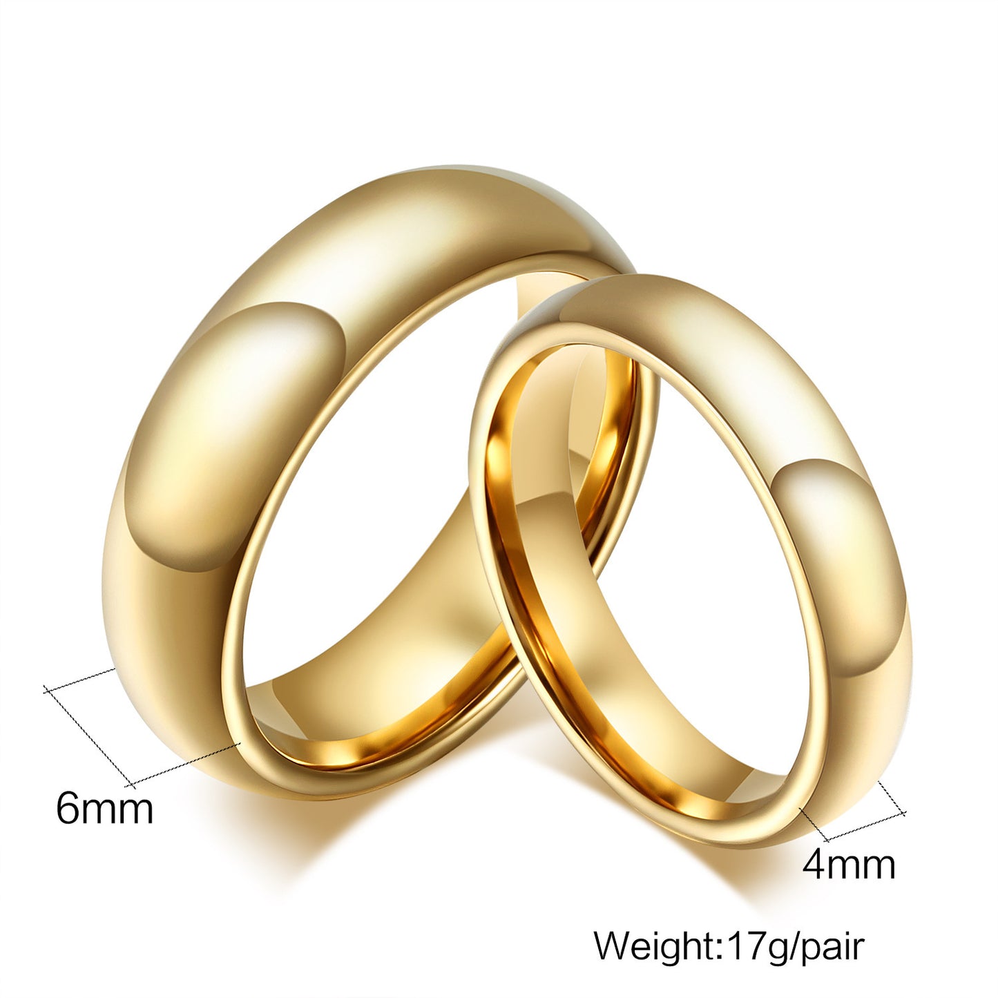 Simple Golden Glossy Rings