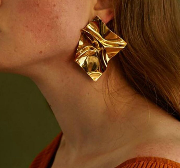 Abstract Gold & Silver Earrings