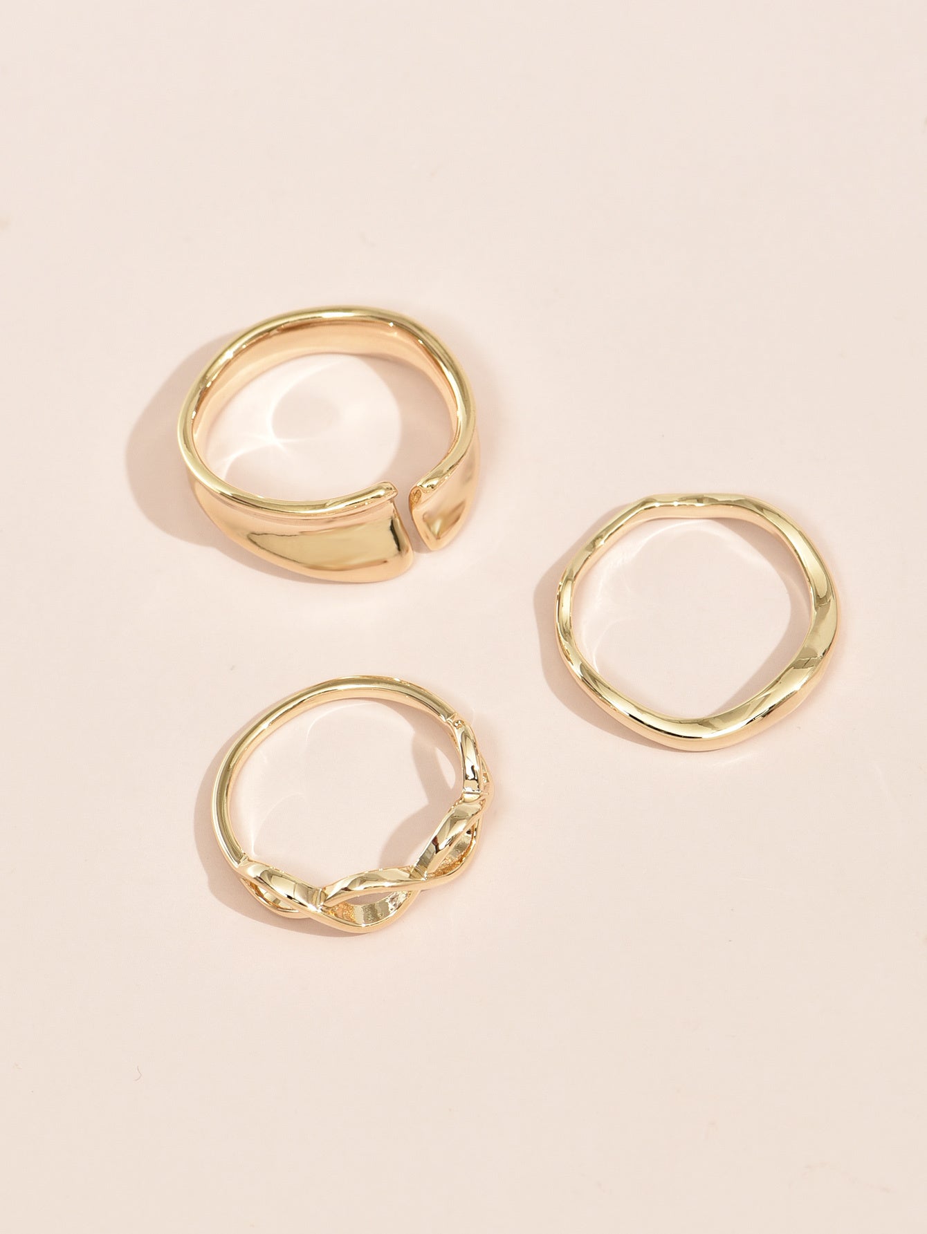 Golden 3pc Ring Set