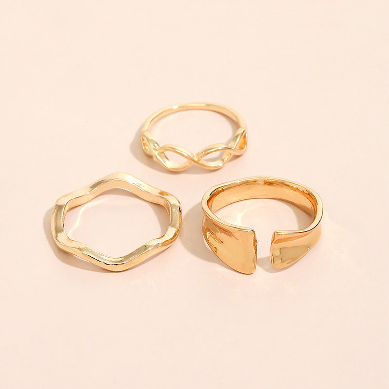 Golden 3pc Ring Set