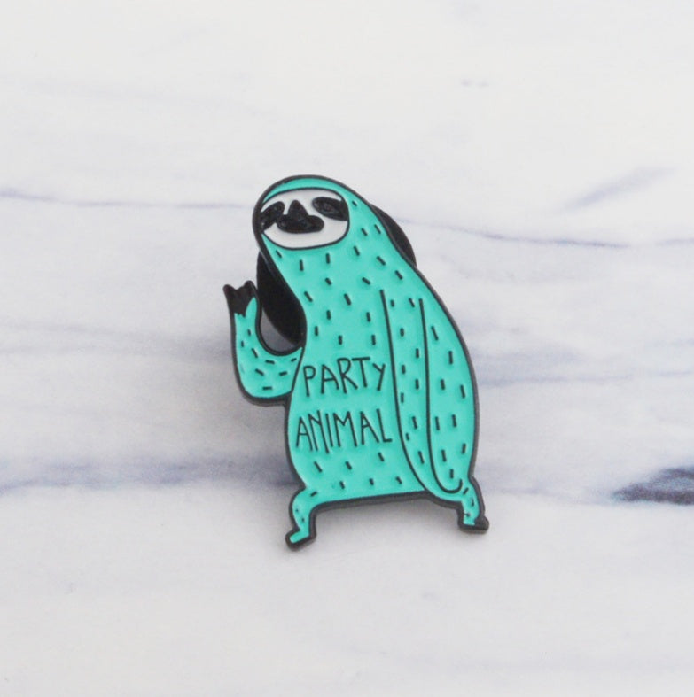 Turquoise Sloth Brooch