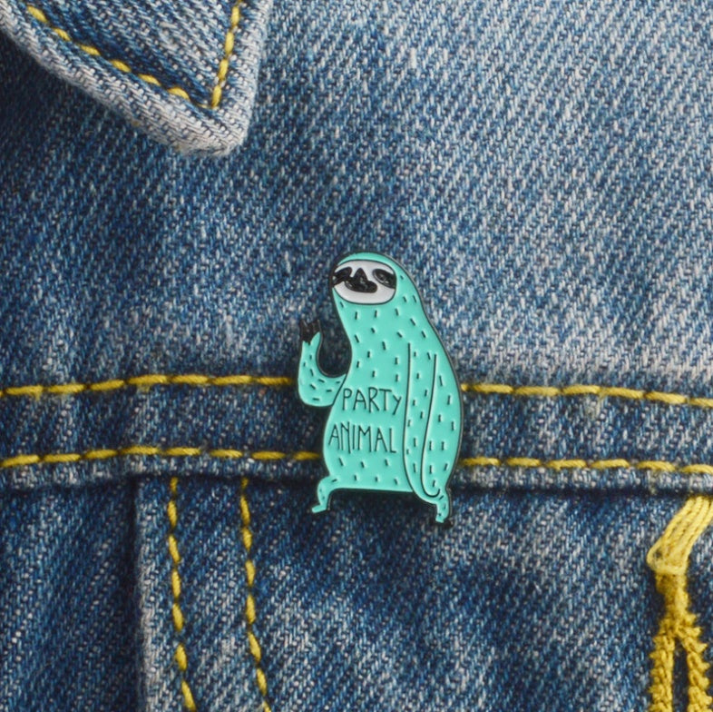 Turquoise Sloth Brooch