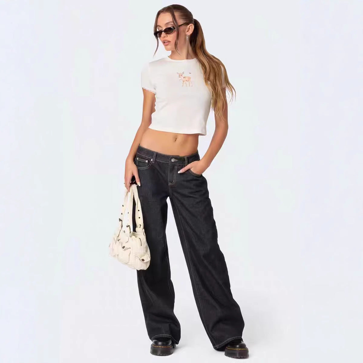 Low Waist Wide Leg Jeans