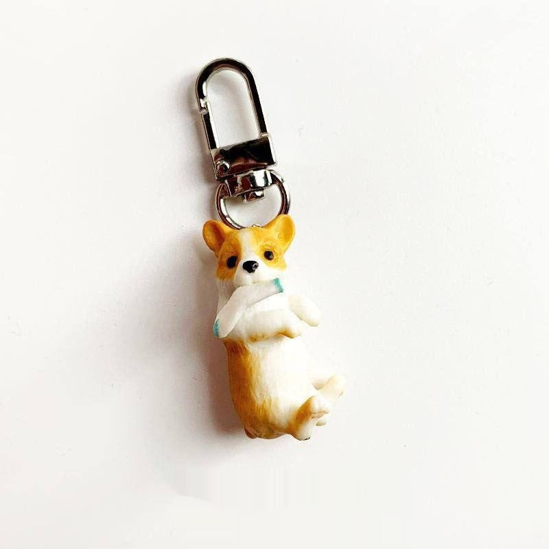 Kitten Holding Branch Keychain