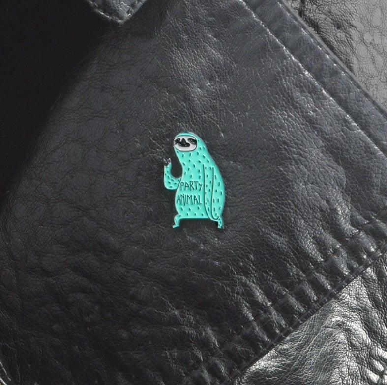 Turquoise Sloth Brooch