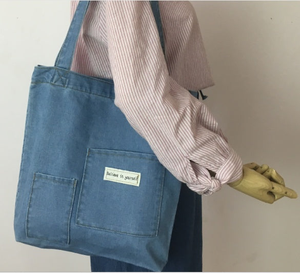 Denim Jeans Inspired Tote Bag