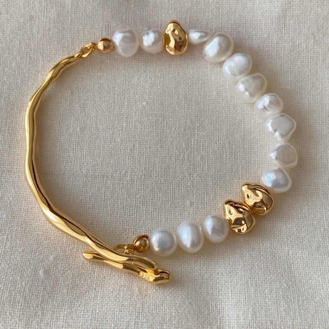Gold & White Bracelet