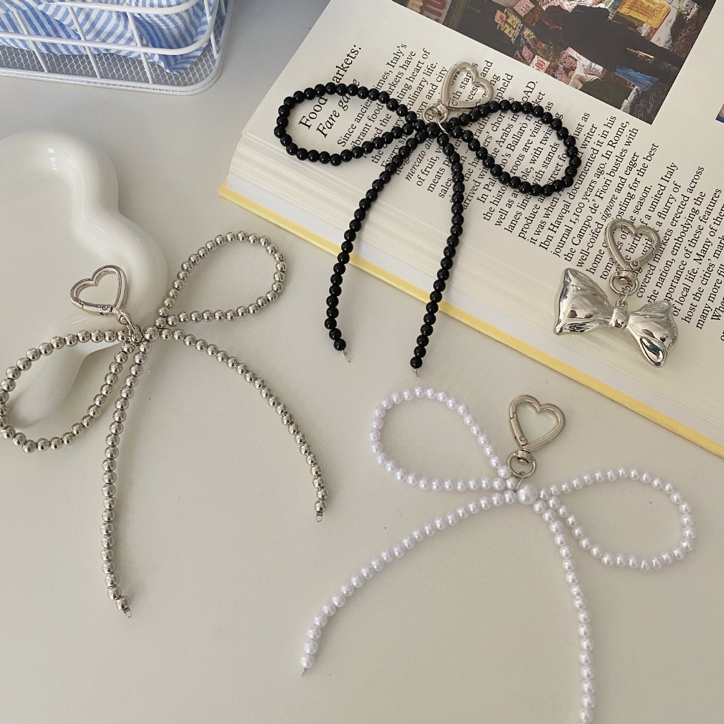 Beaded Bow Keychain