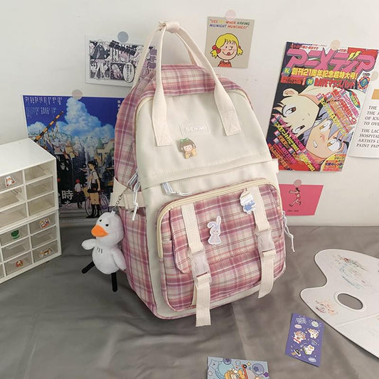 Plaid School Backpack
