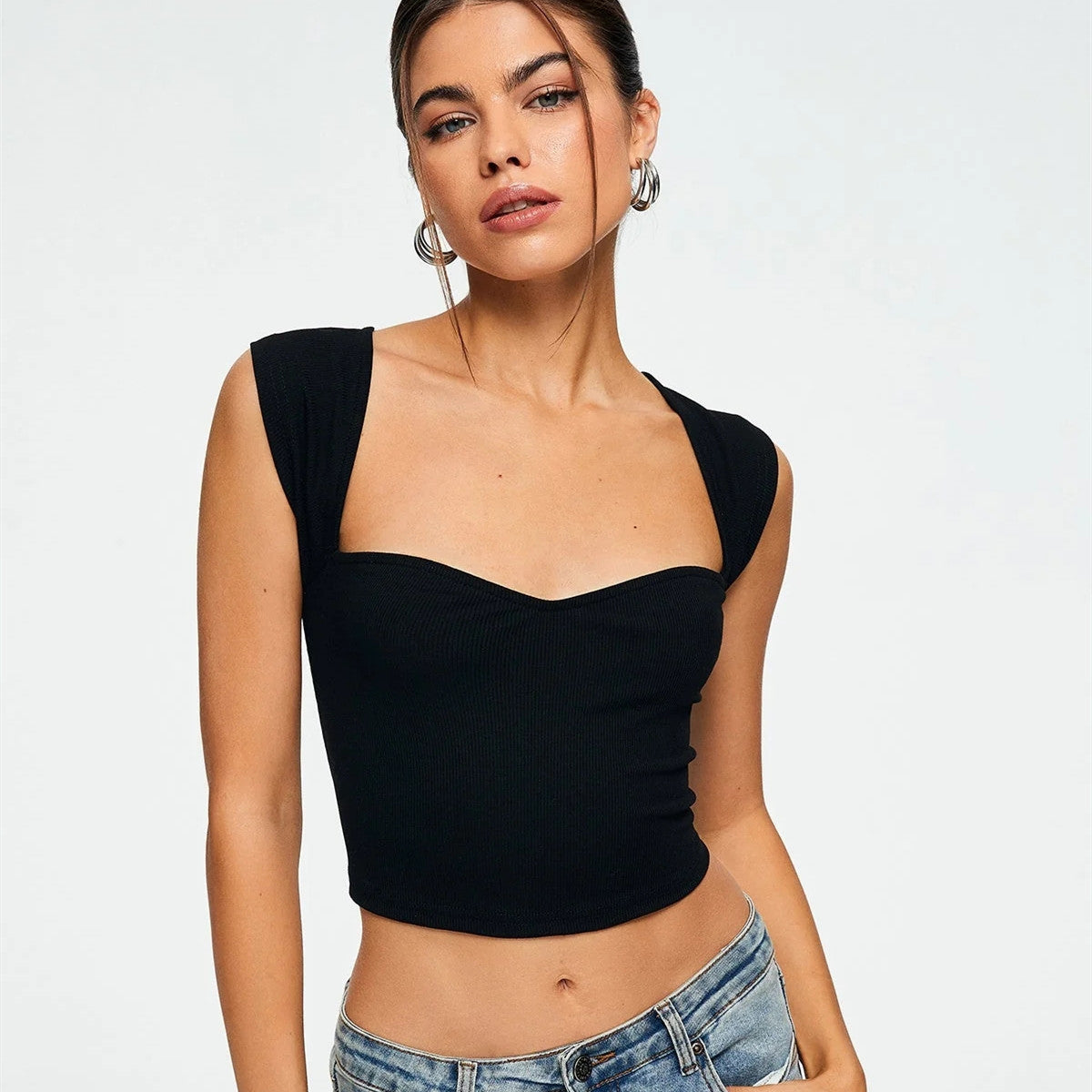 Ribbed Sleeveless Crop Top