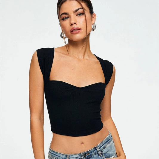 Ribbed Sleeveless Crop Top