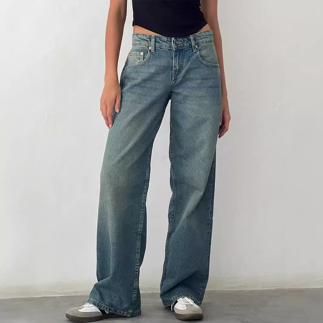 Washed Out Straight Jeans