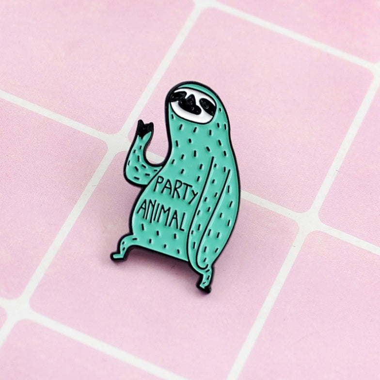 Turquoise Sloth Brooch