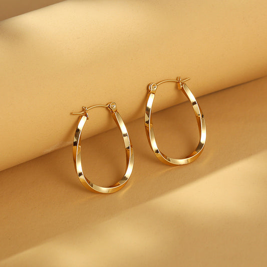 U-Shaped Golden Earrings