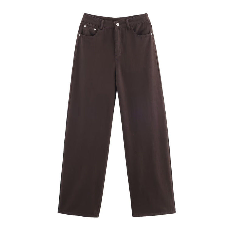 High Waist Brown Jeans