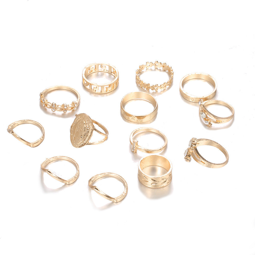 Golden 13pc Ring Set