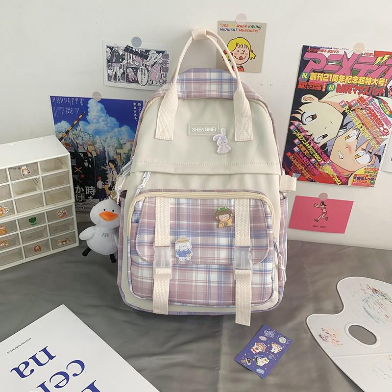 Plaid School Backpack