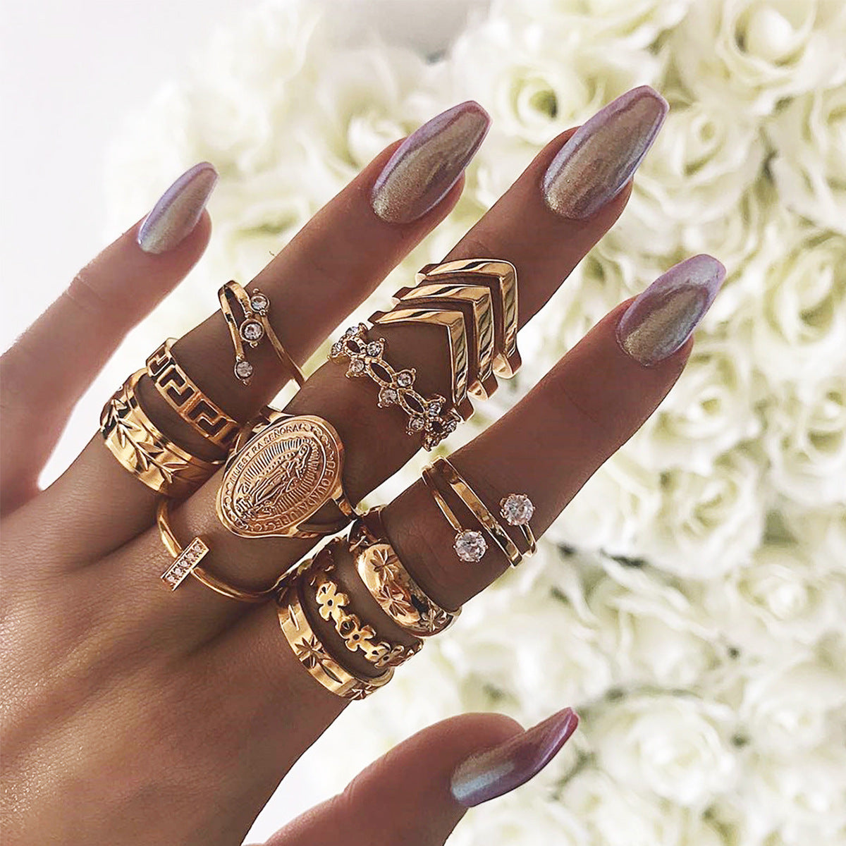 Golden 13pc Ring Set