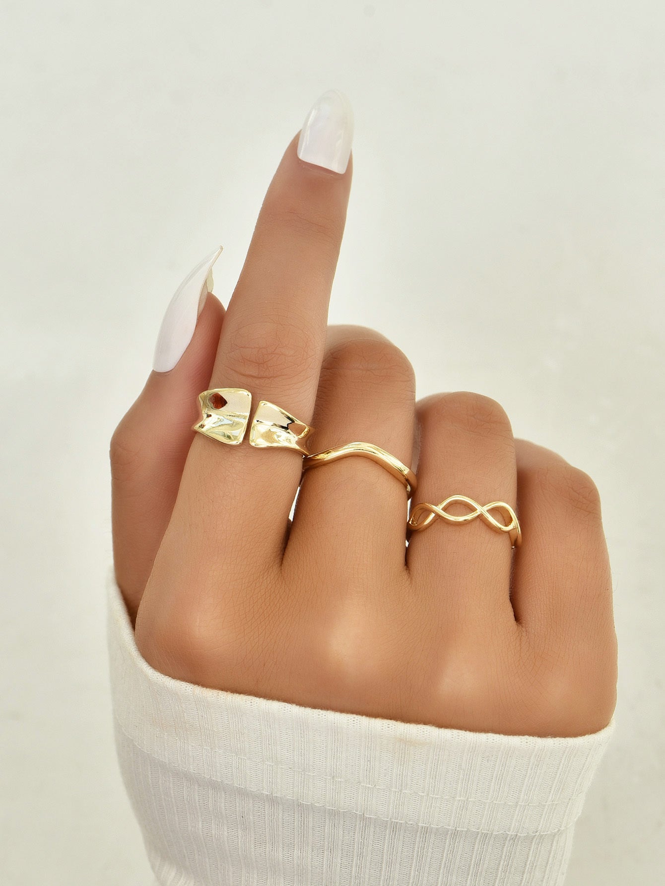 Golden 3pc Ring Set