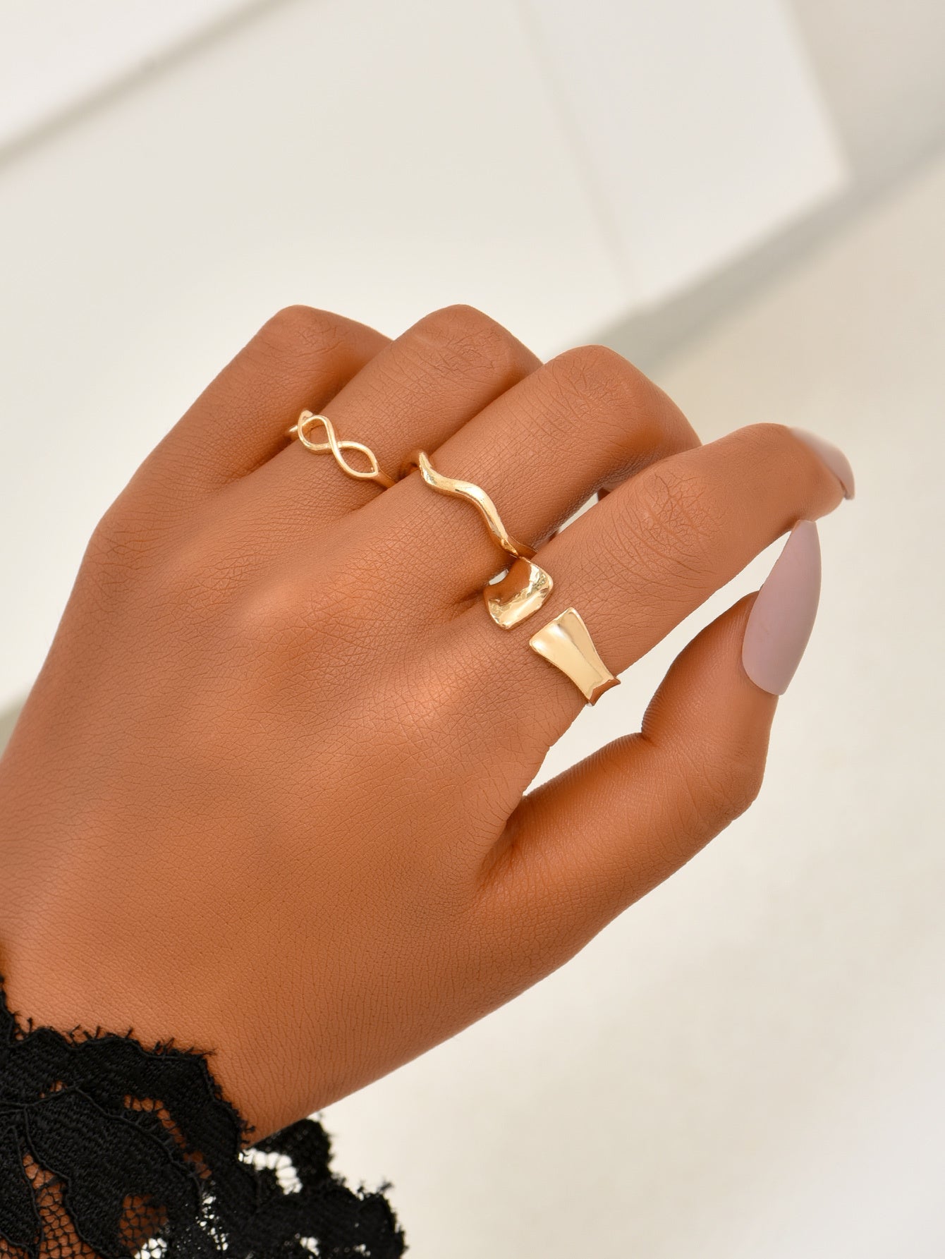 Golden 3pc Ring Set