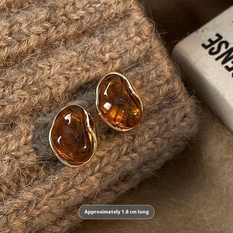 Brown Stone Earrings