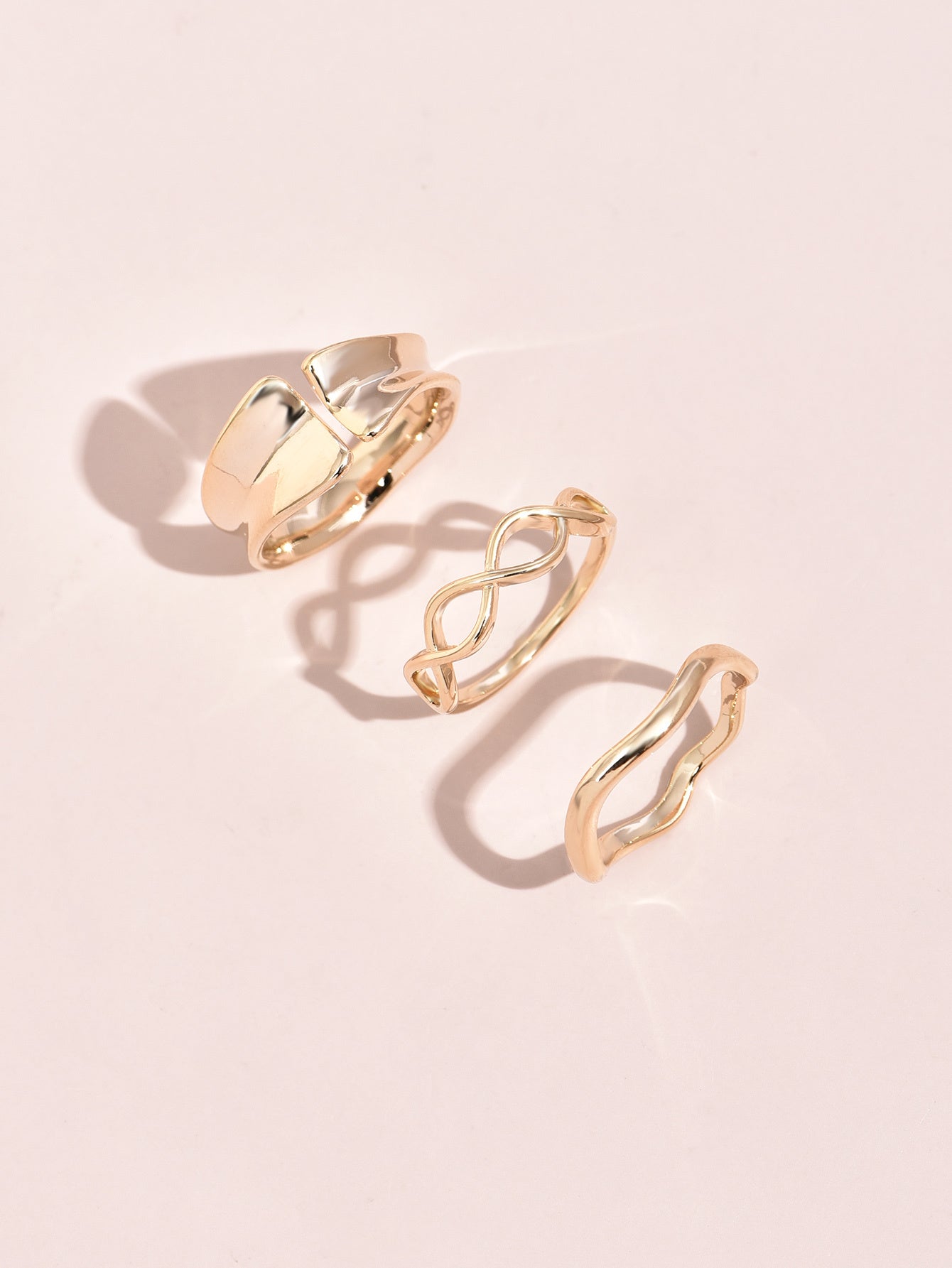 Golden 3pc Ring Set