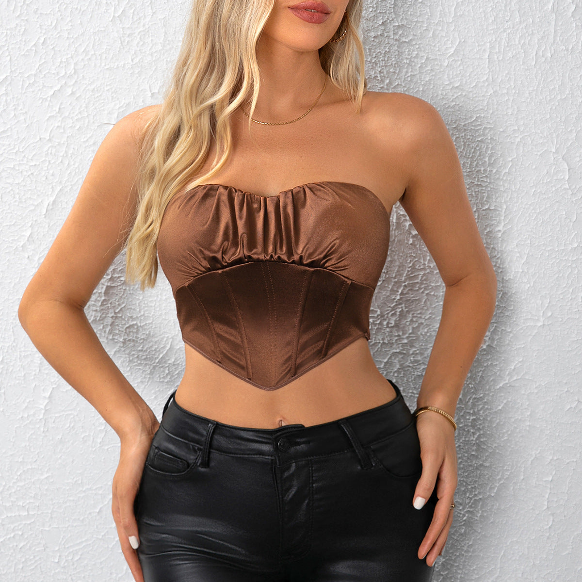 Dark Brown Corset Top