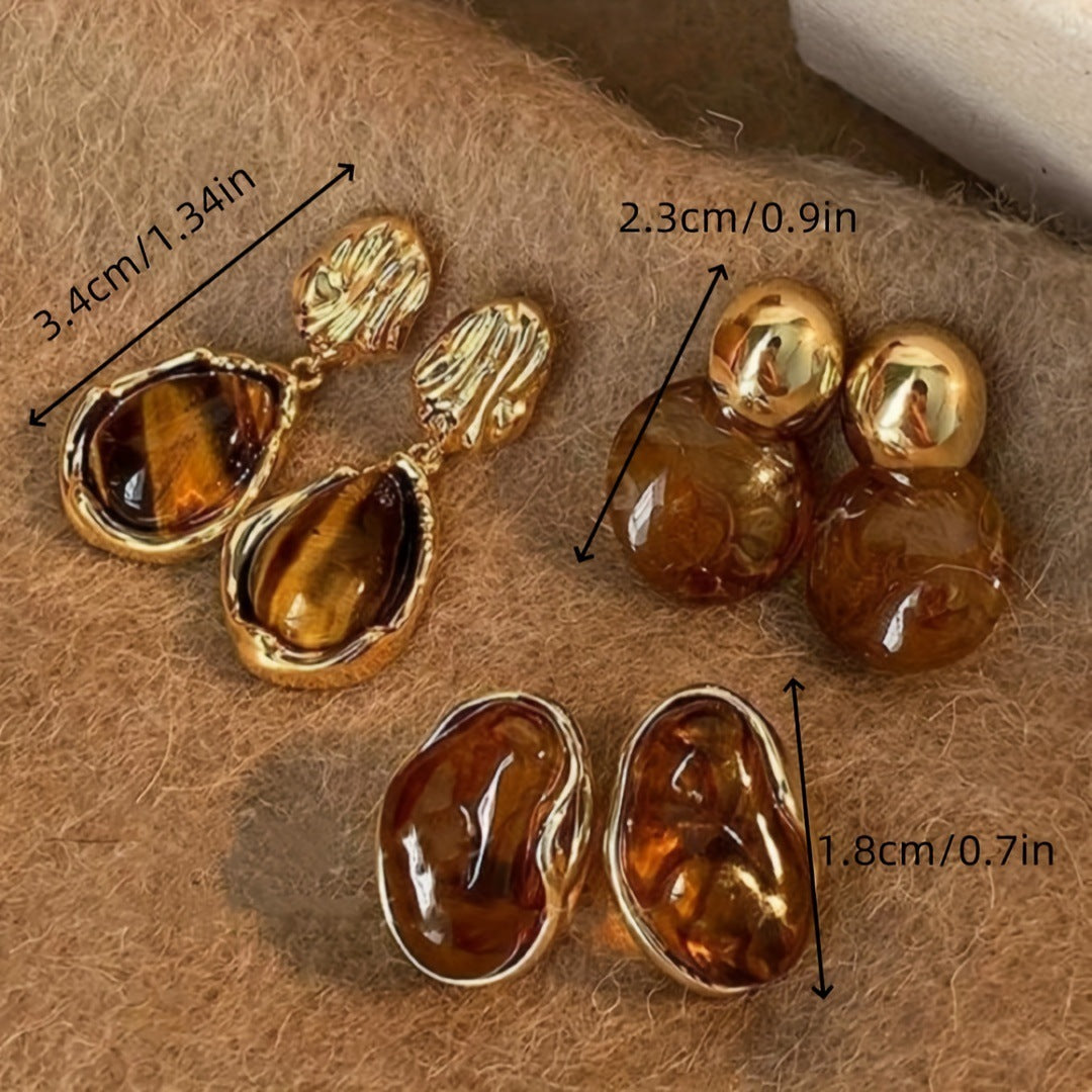 Brown Stone Earrings