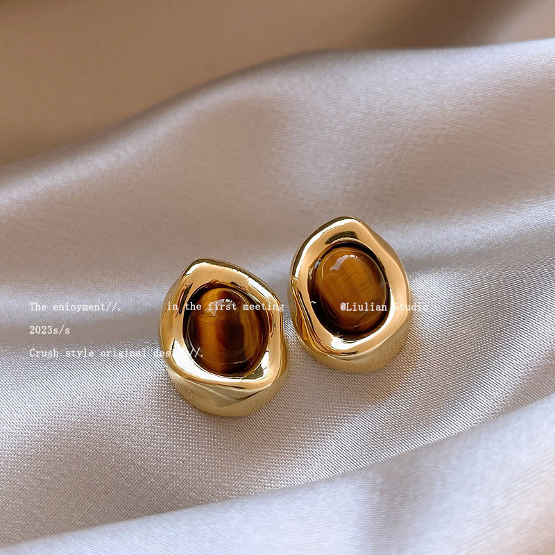 Brown Stone Earrings