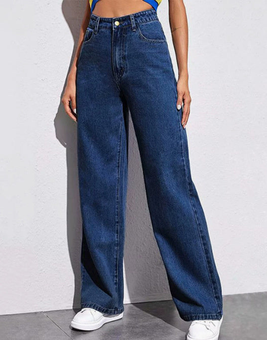 High-Waist Straight-Leg Jeans
