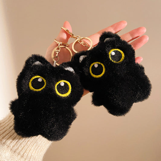 Black Cat Plush Keychain