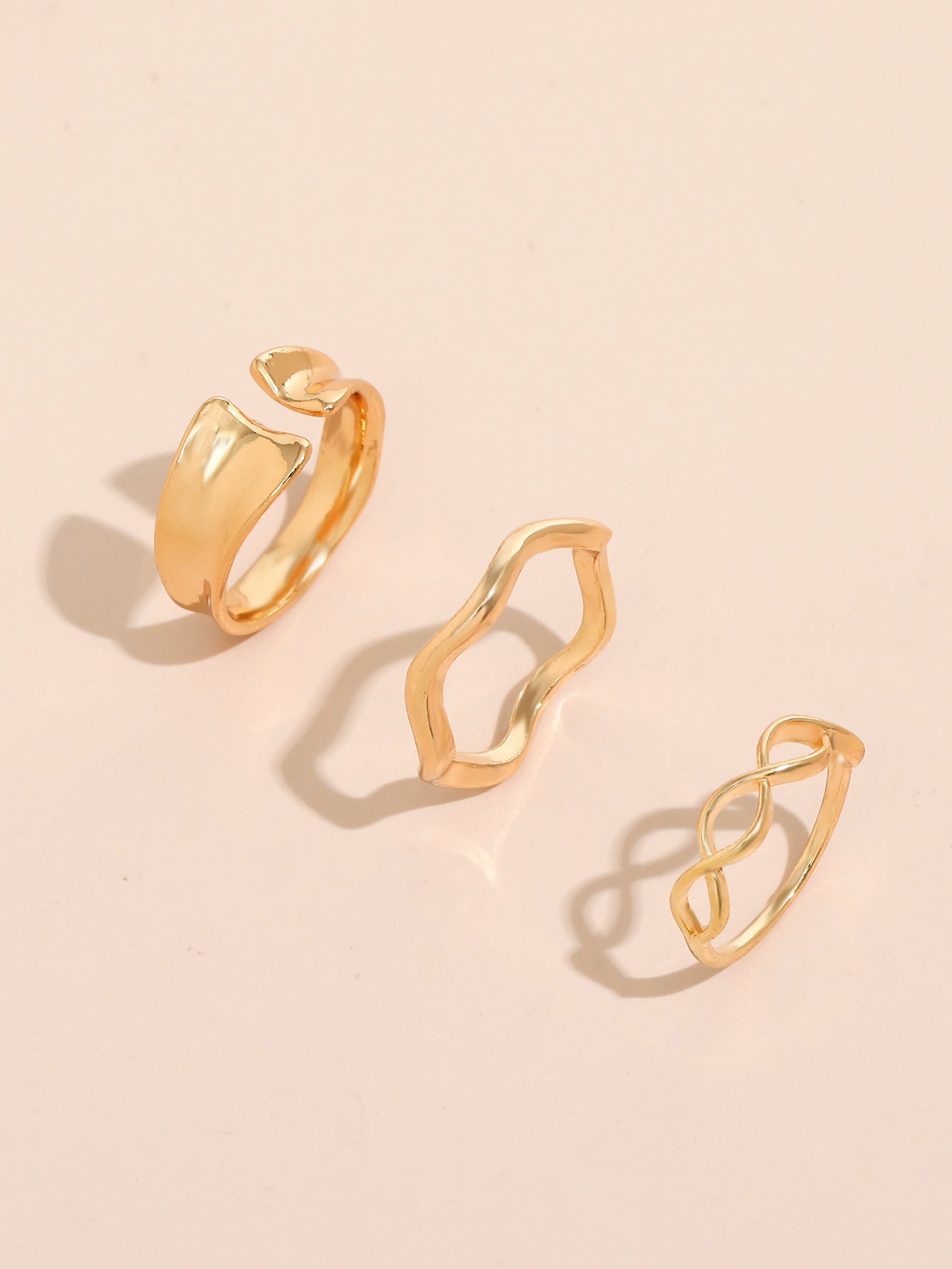 Golden 3pc Ring Set